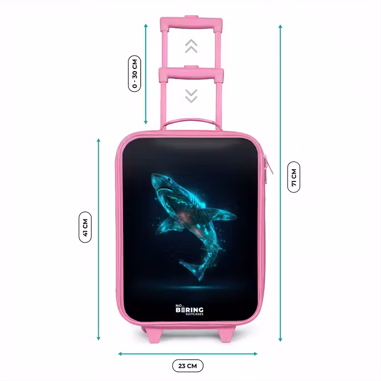 Digitale haaienkracht Kinderkoffer - Roze klein -productfoto_formaten