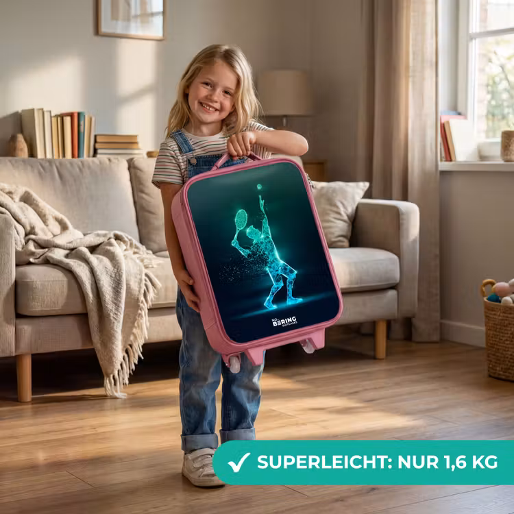 Digitale tennisspeler in futuristische stijl Kinderkoffer - Roze klein -sfeer2_DE