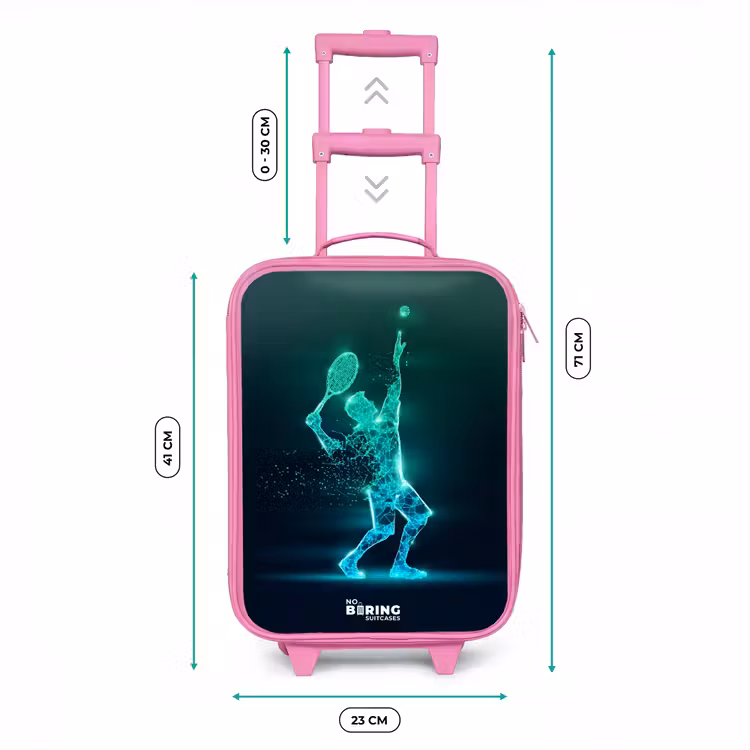 Digitale tennisspeler in futuristische stijl Kinderkoffer - Roze klein -productfoto_formaten