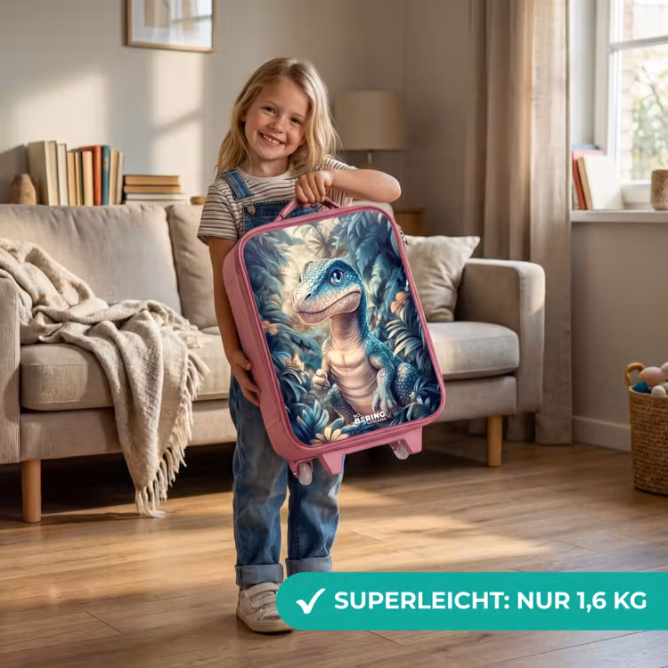 Dino in mystieke jungle met maanlicht Kinderkoffer - Roze klein -sfeer2_DE