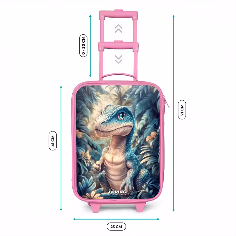 Dino in mystieke jungle met maanlicht Kinderkoffer - Roze klein -productfoto_formaten