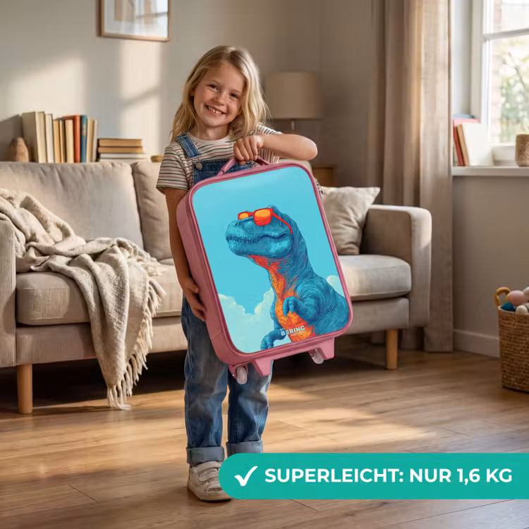 Dino met zonnebril Kinderkoffer - Roze klein -sfeer2_DE