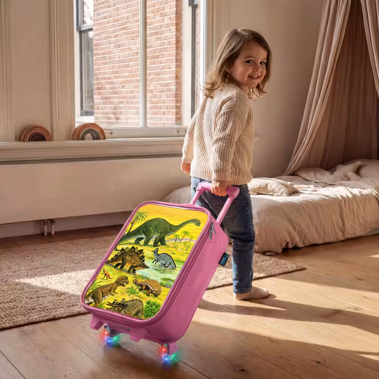 Dino's bij het water Kinderkoffer - Roze klein -sfeer1