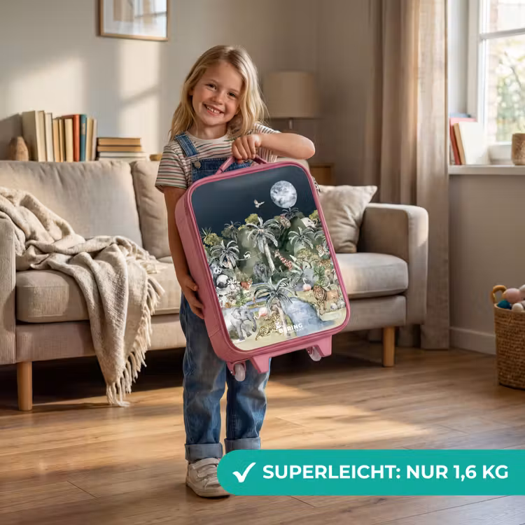 Jungle in de maneschijn Kinderkoffer - Roze klein -sfeer2_DE