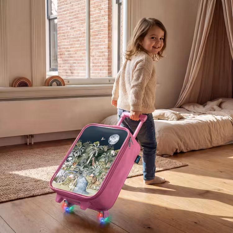 Jungle in de maneschijn Kinderkoffer - Roze klein -sfeer1