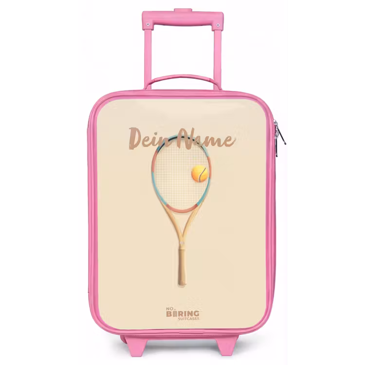 Een tennisracket in beige tinten Kinderkoffer - Roze klein -zz3dotto