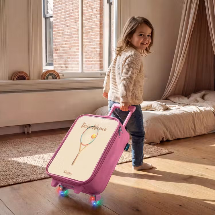 Een tennisracket in beige tinten Kinderkoffer - Roze klein -sfeer1