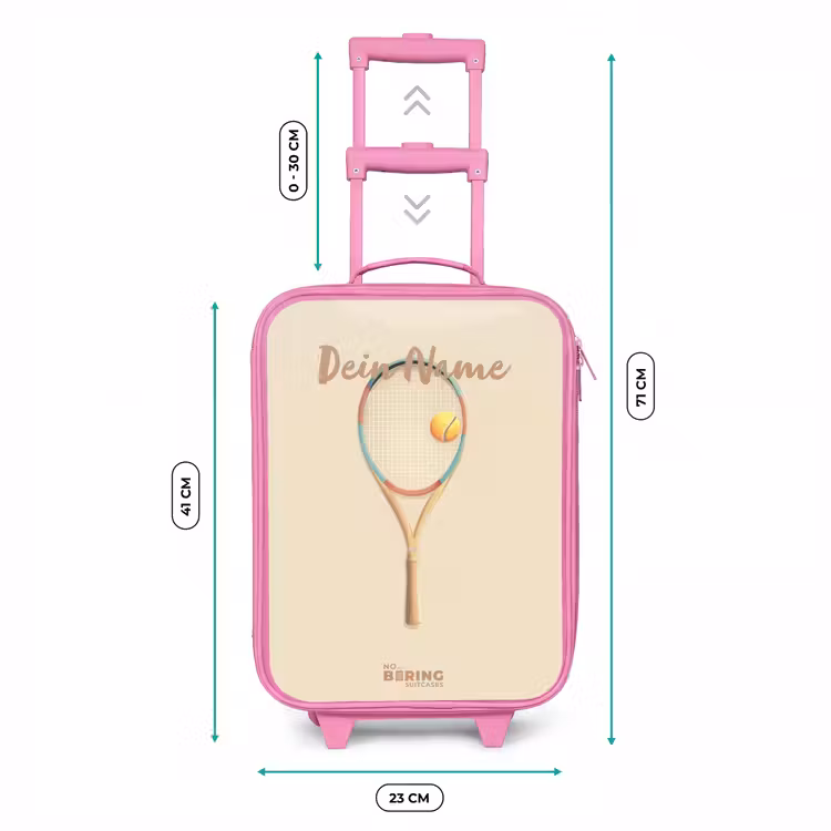 Een tennisracket in beige tinten Kinderkoffer - Roze klein -productfoto_formaten