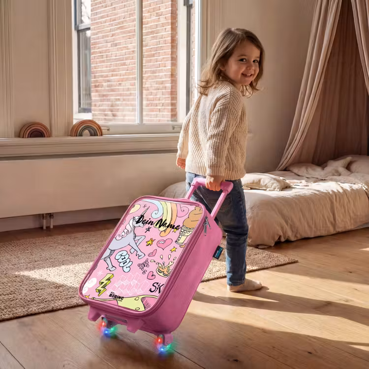 Unicorn doodles Kinderkoffer - Roze klein -sfeer1