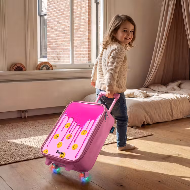 Verf - Smiley - Roze Kinderkoffer - Roze klein -sfeer1