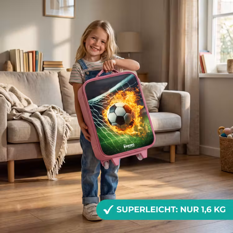 Vuurvoetbal in doelnet vastgelegd Kinderkoffer - Roze klein -sfeer2_DE