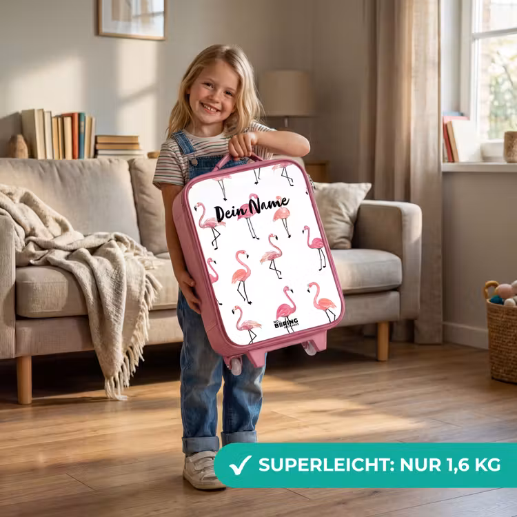 Flamingo feestje Kinderkoffer - Roze klein -sfeer2_DE