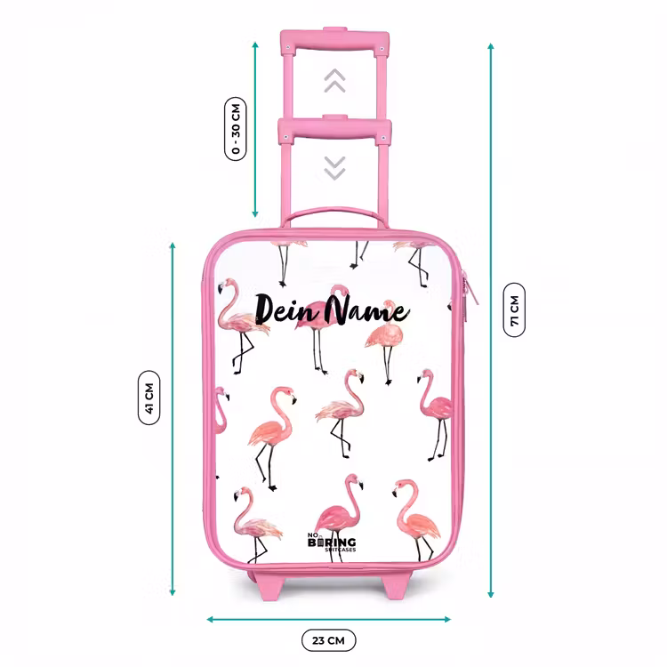 Flamingo feestje Kinderkoffer - Roze klein -productfoto_formaten