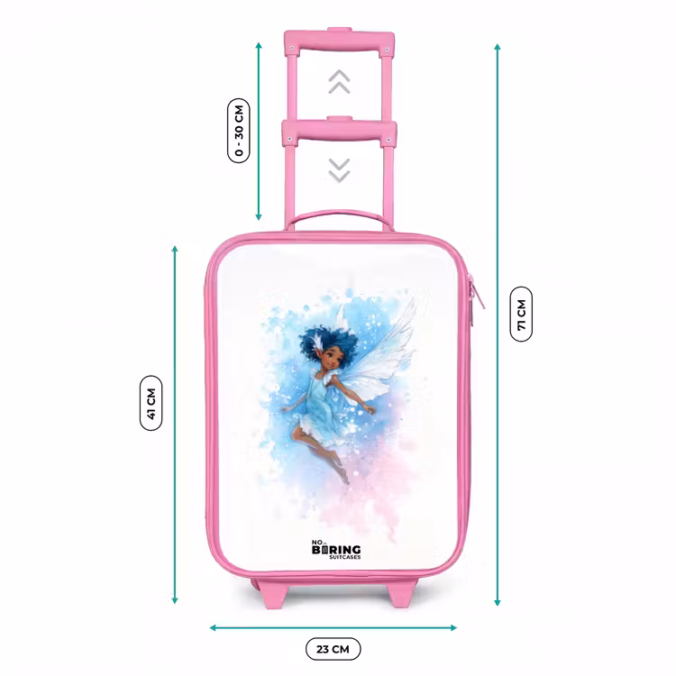 Vliegende fee in blauwe tinten Kinderkoffer - Roze klein -productfoto_formaten