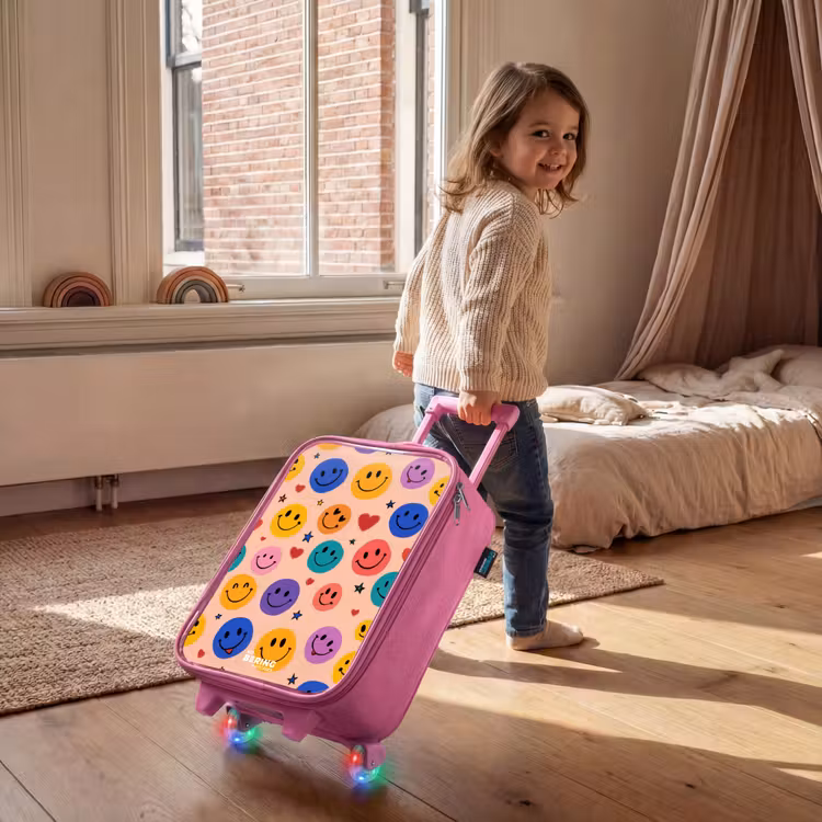 Vrolijk Smiley-patroon Kinderkoffer - Roze klein -sfeer1
