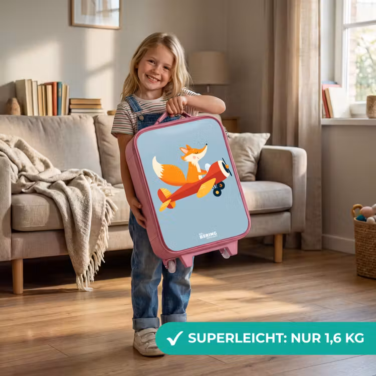Vos - Vliegtuig - Vliegen Kinderkoffer - Roze klein -sfeer2_DE