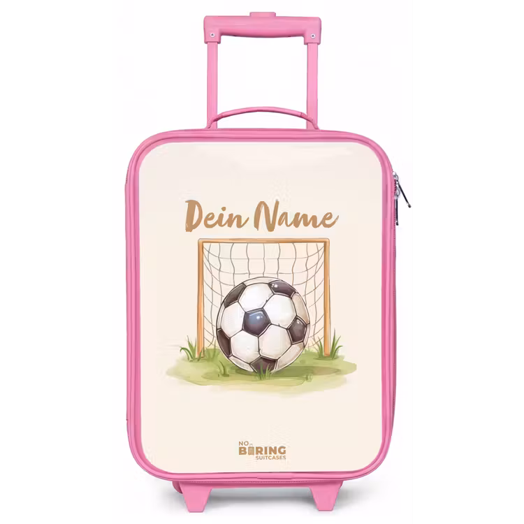 Voetbal in een goal Kinderkoffer - Roze klein -zz3dotto
