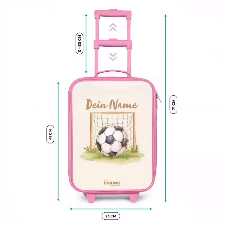 Voetbal in een goal Kinderkoffer - Roze klein -productfoto_formaten