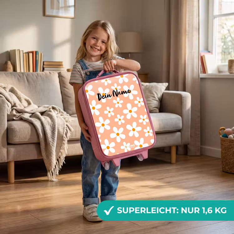 Madeliefjesmania perzik Kinderkoffer - Roze klein -sfeer2_DE