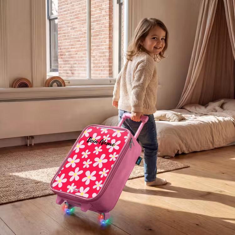 Madeliefjesmania hotpink Kinderkoffer - Roze klein -sfeer1