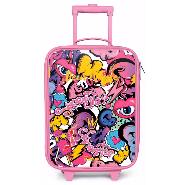 Girly graffiti Kinderkoffer - Roze klein -zz3dotto
