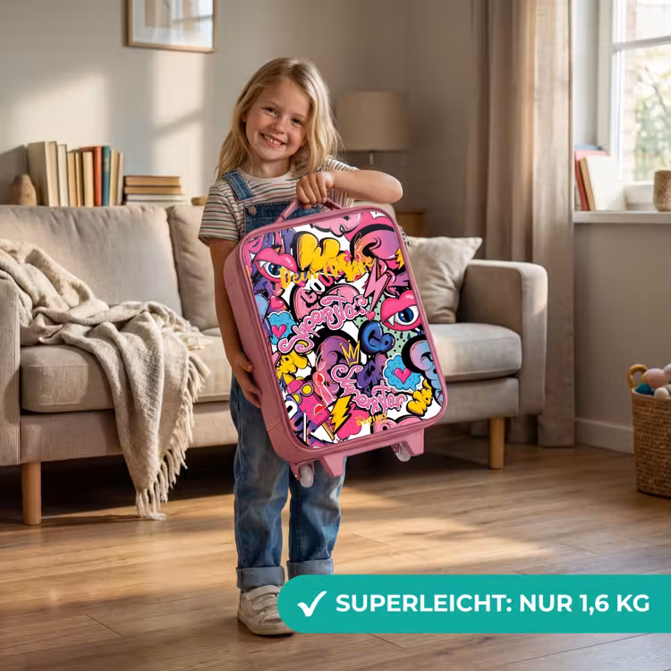 Girly graffiti Kinderkoffer - Roze klein -sfeer2_DE