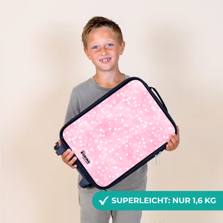 Roze glitter hartjes Kinderkoffer - Zwart klein -sfeer4_DE