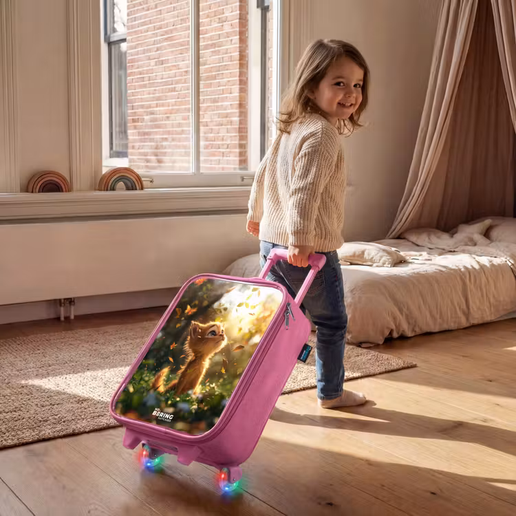Hendrik herfstkatje Kinderkoffer - Roze klein -sfeer1