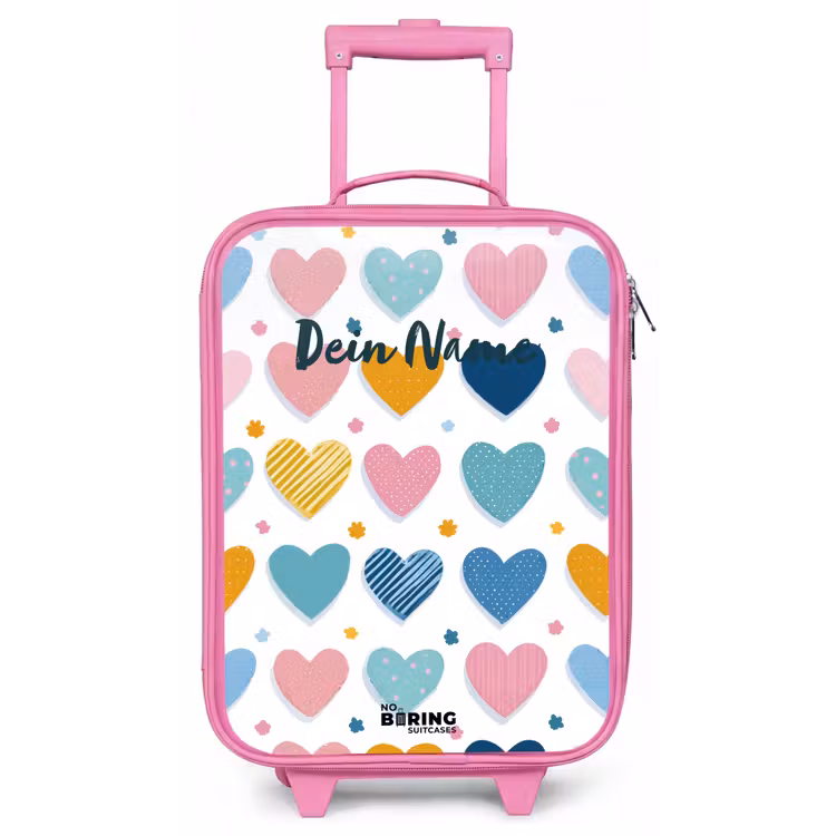 Hartenpatroon Kinderkoffer - Roze klein -zz3dotto