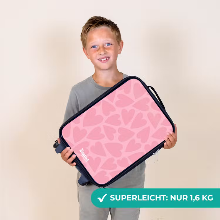 Roze hartjes patroon Kinderkoffer - Zwart klein -sfeer4_DE