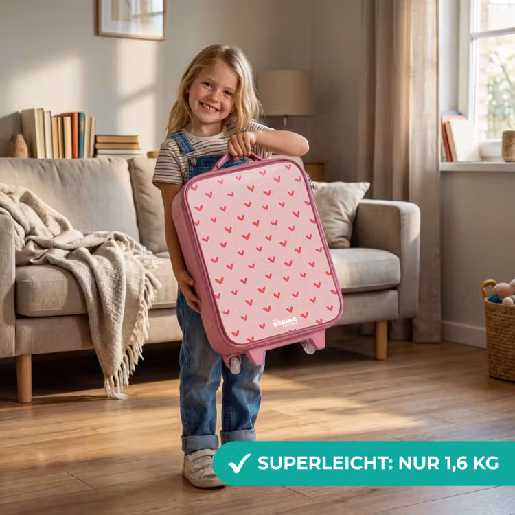 Hartjespatroon met roze kleuren Kinderkoffer - Roze klein -sfeer2_DE