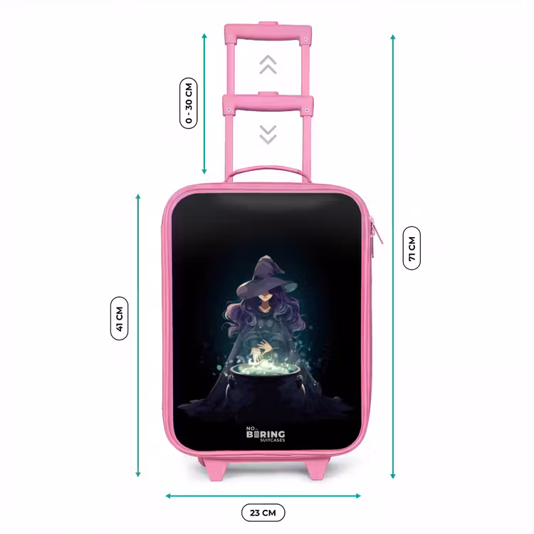 Heks - Ketel - Tover Kinderkoffer - Roze klein -productfoto_formaten