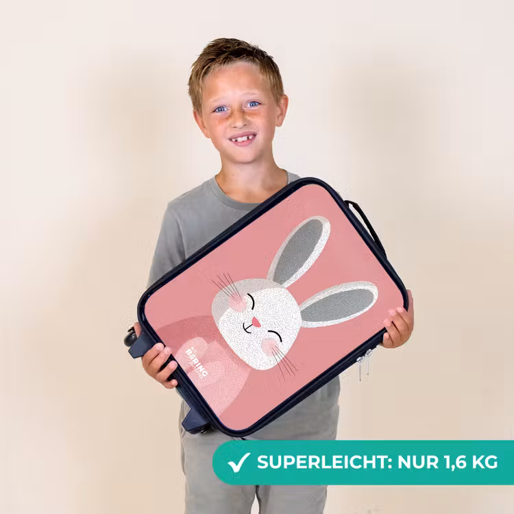 Roze - Konijn - Glimlach - Illustratie Kinderkoffer - Zwart klein -sfeer4_DE