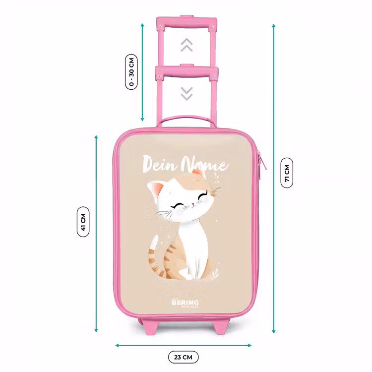 Kitten in de kleuren beige en wit Kinderkoffer - Roze klein -productfoto_formaten