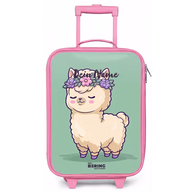 Kawai - Alpaca - Groen Kinderkoffer - Roze klein -zz3dotto
