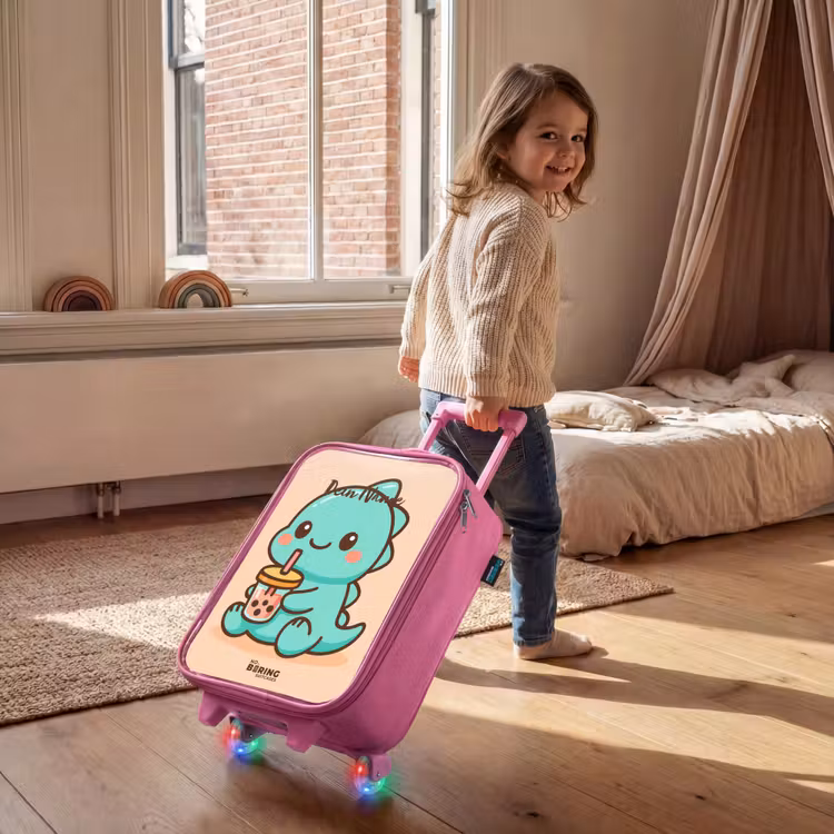 Kawai - Dino - Bubbletea Kinderkoffer - Roze klein -sfeer1