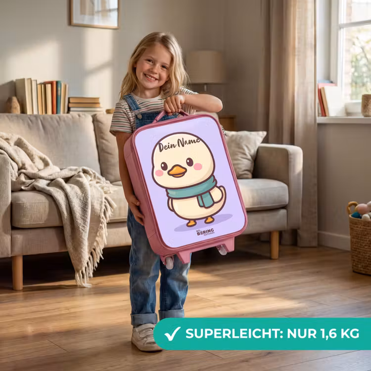 Kawai - Eend - Sjaal Kinderkoffer - Roze klein -sfeer2_DE