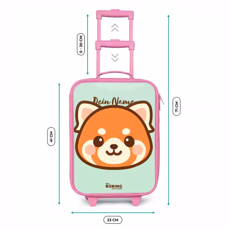 Kawai - Rode panda - Groen Kinderkoffer - Roze klein -productfoto_formaten