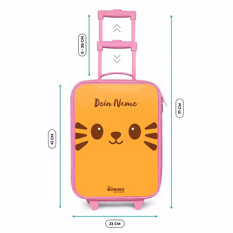 Kawai - Tijger - Oranje Kinderkoffer - Roze klein -productfoto_formaten