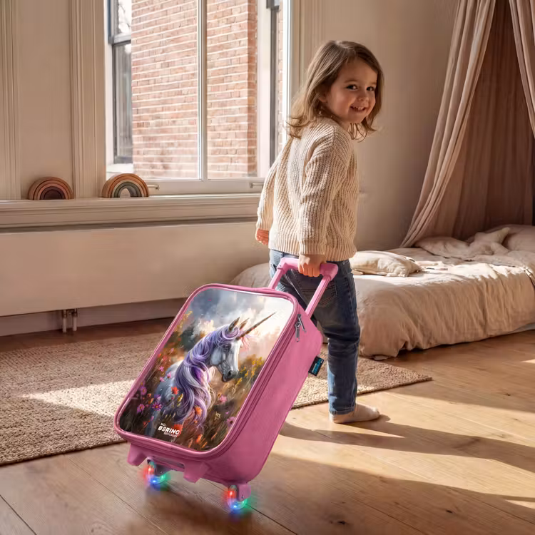 Lavendel lentehoorn Kinderkoffer - Roze klein -sfeer1