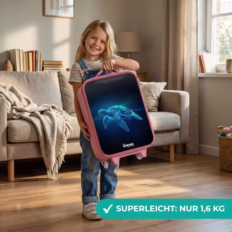 Lichtgevende schildpad in digitale oceaan Kinderkoffer - Roze klein -sfeer2_DE