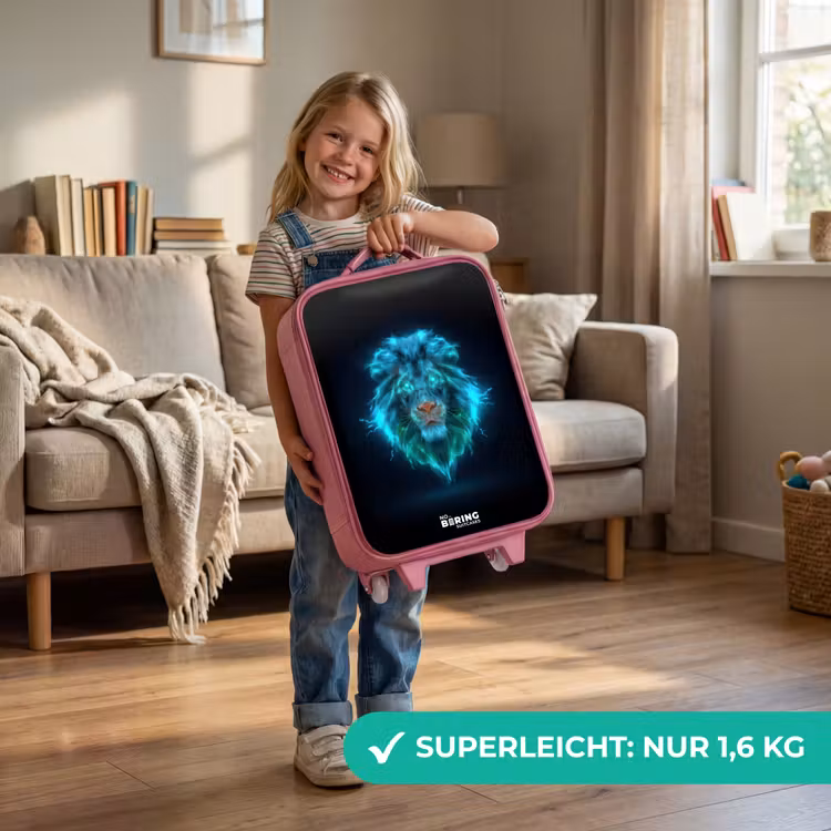 Lichtgevende leeuw Kinderkoffer - Roze klein -sfeer2_DE