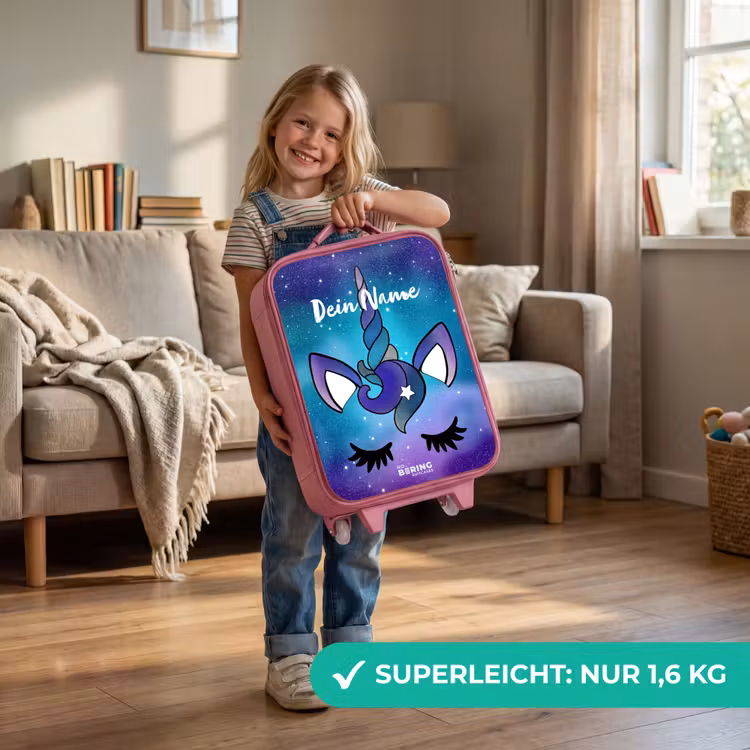 Paarse eenhoorn Kinderkoffer - Roze klein -sfeer2_DE