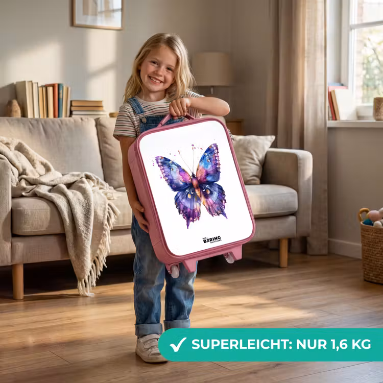 Paarse prachtvlinder Kinderkoffer - Roze klein -sfeer2_DE