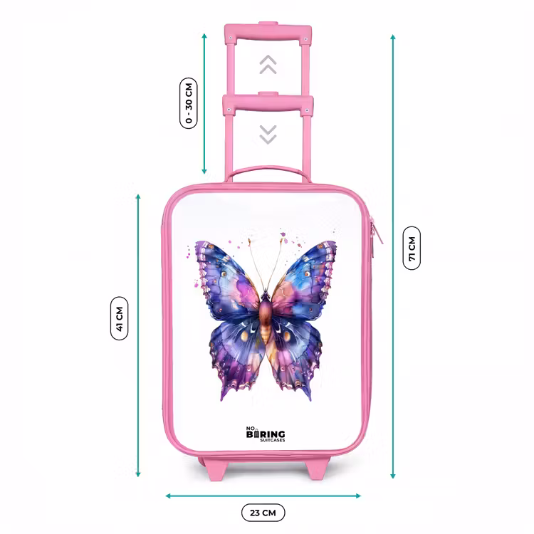 Paarse prachtvlinder Kinderkoffer - Roze klein -productfoto_formaten