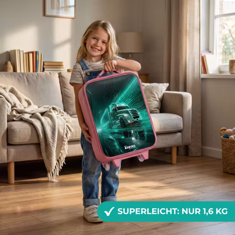 Vrachtwagen - Neon - Groen - Stad Kinderkoffer - Roze klein -sfeer2_DE