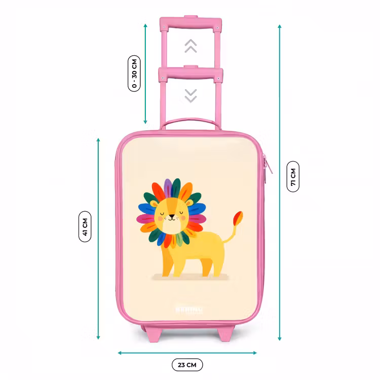 Leeuw - Manen - Kleurrijk Kinderkoffer - Roze klein -productfoto_formaten