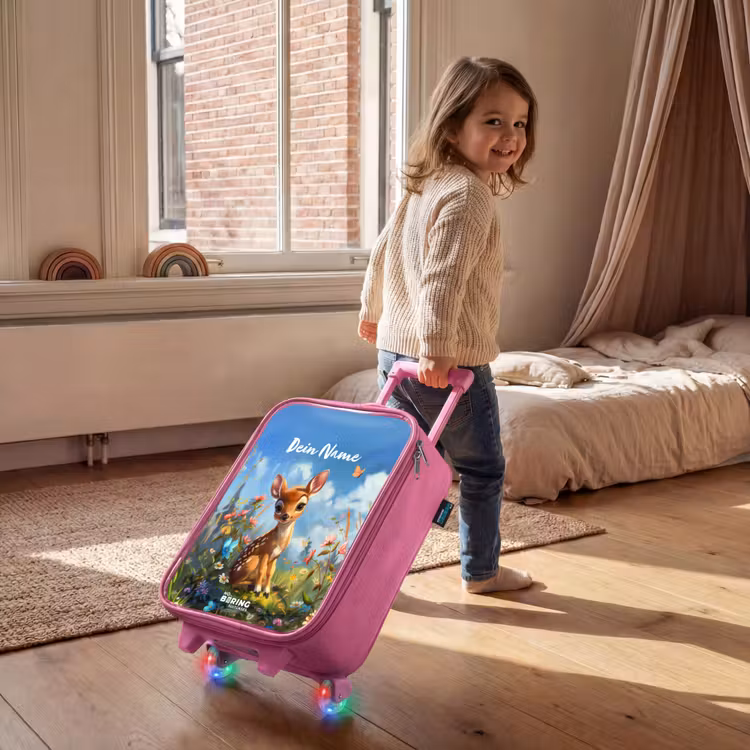 Bailey bloemenhertje Kinderkoffer - Roze klein -sfeer1