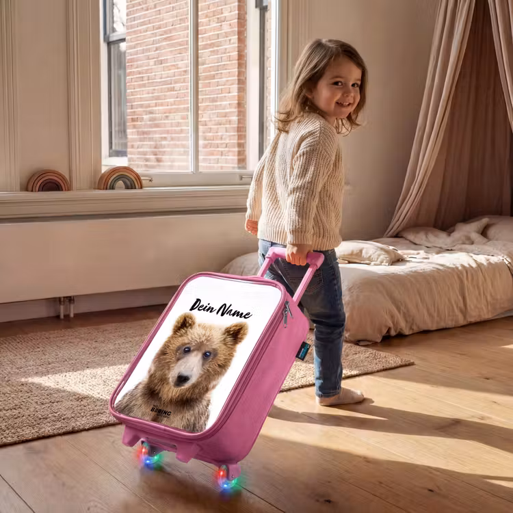 Bennie Beer Kinderkoffer - Roze klein -sfeer1