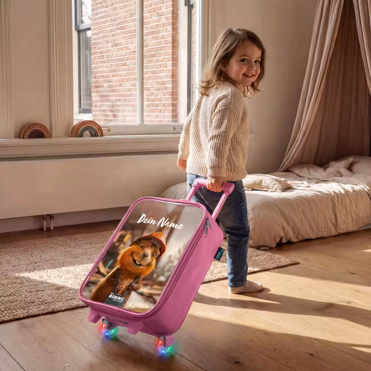 Bertus Bouwbever Kinderkoffer - Roze klein -sfeer1